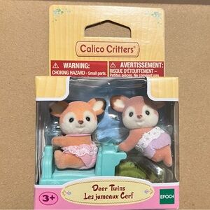 Calico Critters Deer Twins Set - Pink and Cream